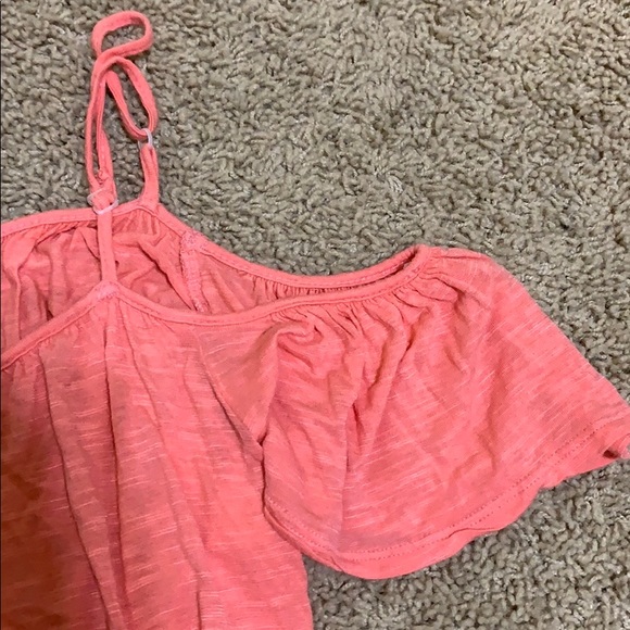 Salmon off the shoulder shirt - Picture 2 of 3